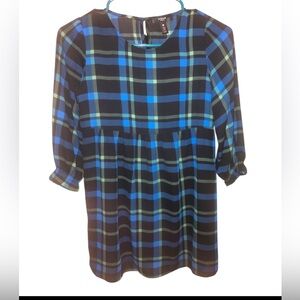 Aqua Girls Plaid Dress Bloomingdale’s Exclusive Collection Size M EUC